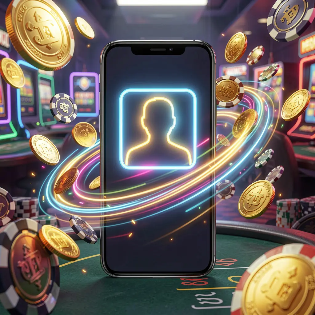 Fast casino login banner featuring a smartphone with a bright user icon, speed light trails, golden coins and chips flying around in a modern neon casino style, high detail 3D render showcasing TK8899 Fast casino login banner featuring a smartphone with a bright user icon, speed light trails, golden coins and chips flying around in a modern neon casino style, high detail 3D render showcasing TK8899